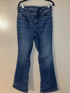American Eagle Outfitters Women's Dark Blue Flare Jeans